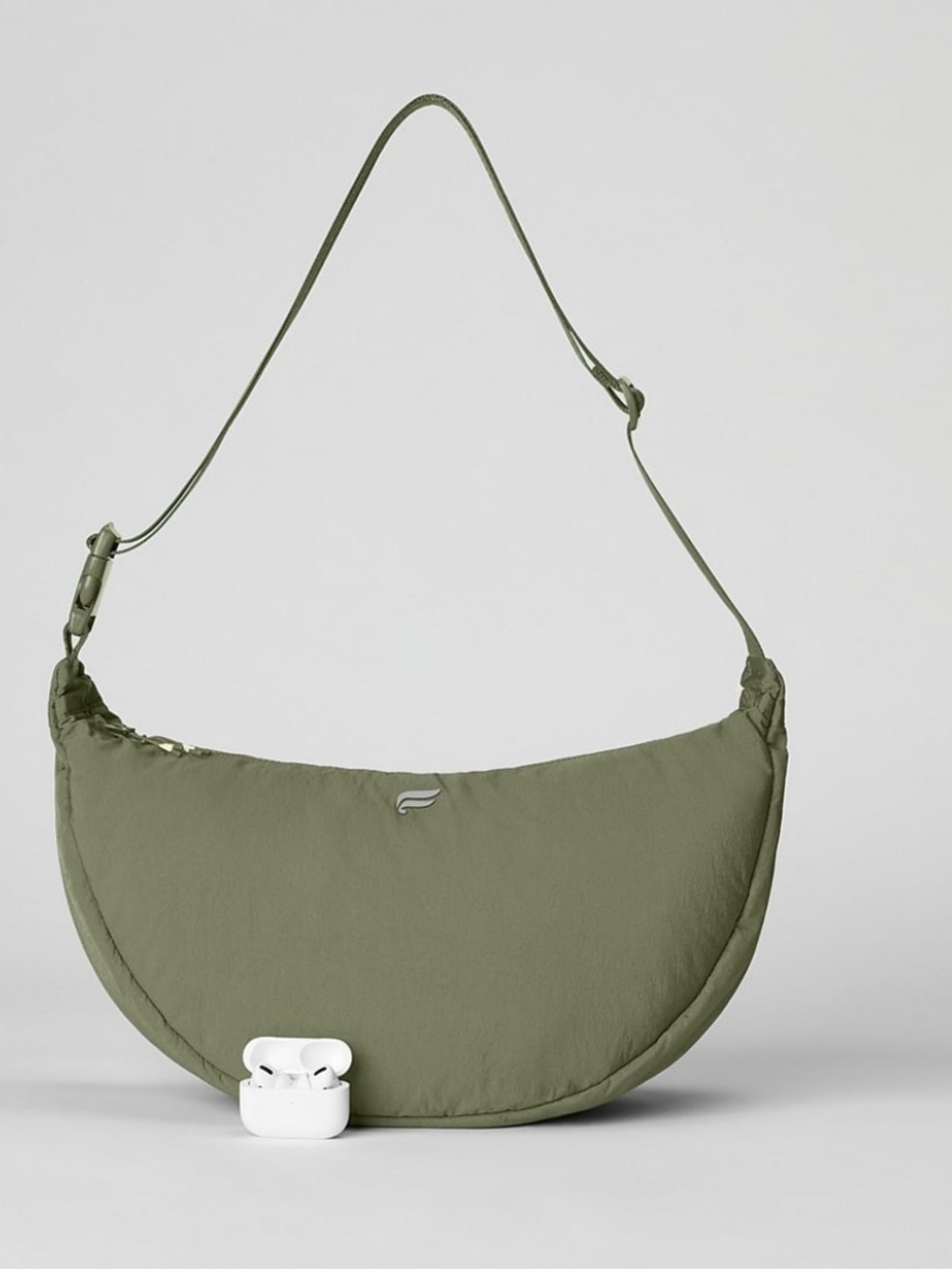 Fabletics The Large Sling Bag Crinkle Utility Green NWT